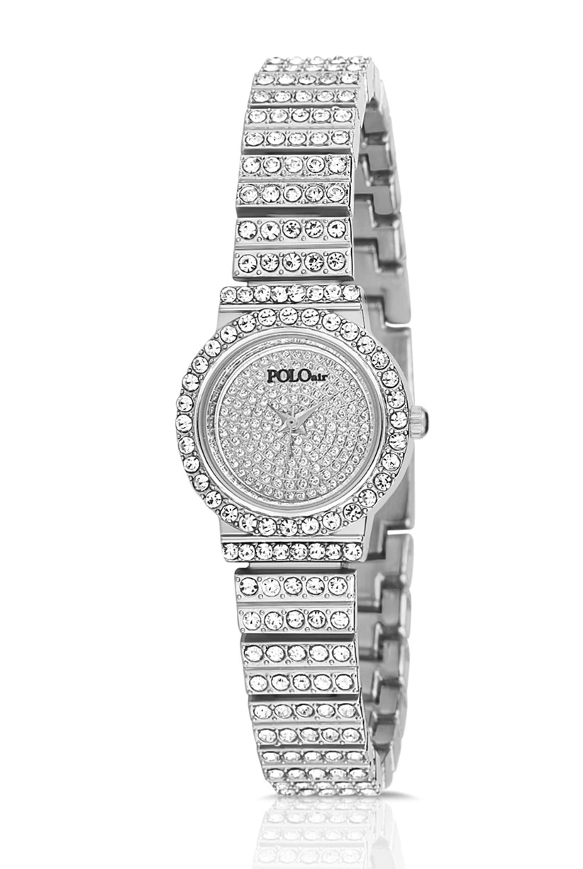 Polo Air Bol Taşlı Zarif  Vintage Kadın Kol Saati Gümüş Renk PL-1448B2x