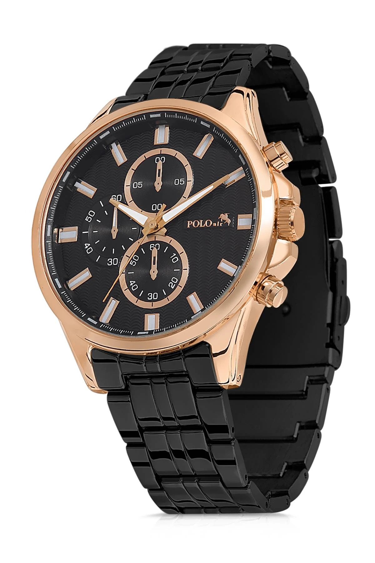 Polo Air Metal Erkek Kol Saati Bakır Kasa Siyah Kordon PL-0668E3x