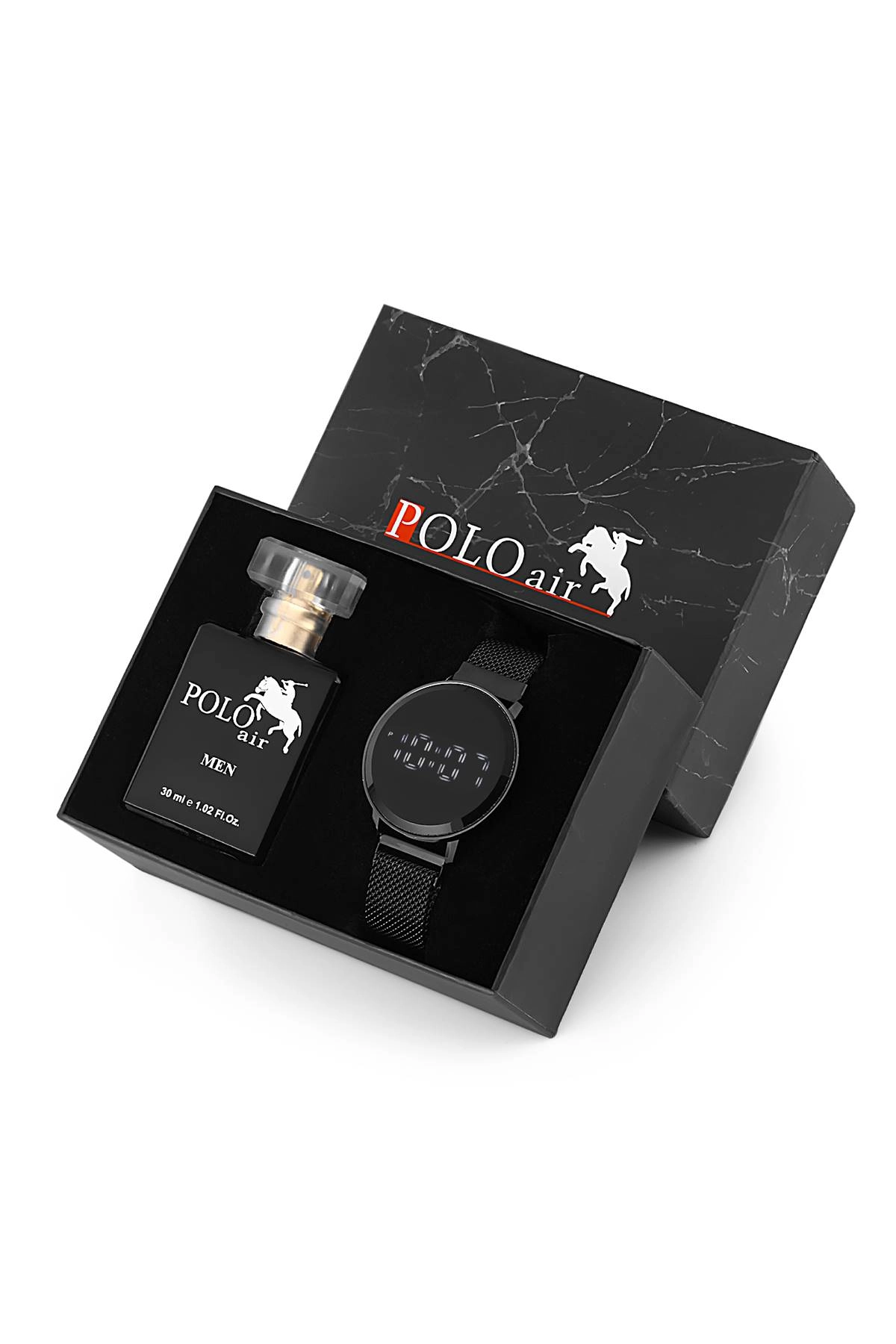 Polo Air Erkek Kutulu Parfüm Kol Saati Seti Hediye Paketinde pl-0475E3