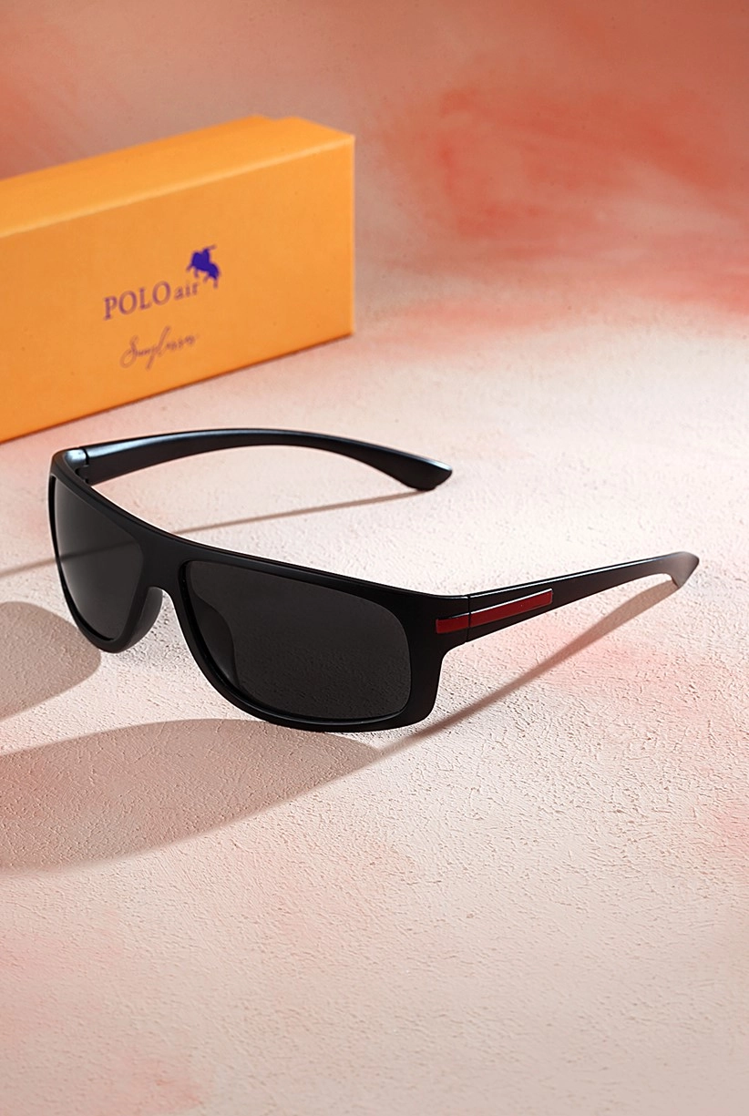 Polo Air  Erkek Polarize  Motorcu Güneş Gözlüğü Parlak Siyah PLG-2073C1