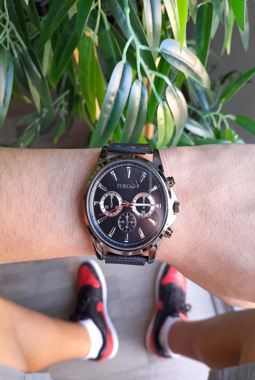 Polo Air Hasır Kordon Erkek Kol Saati Siyah Renk PL-0727E1x