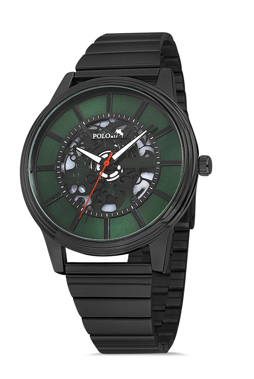 Polo Air İskelet Kadran Erkek Kol Saati Siyah-Yeşil Renk PL-0703E3x