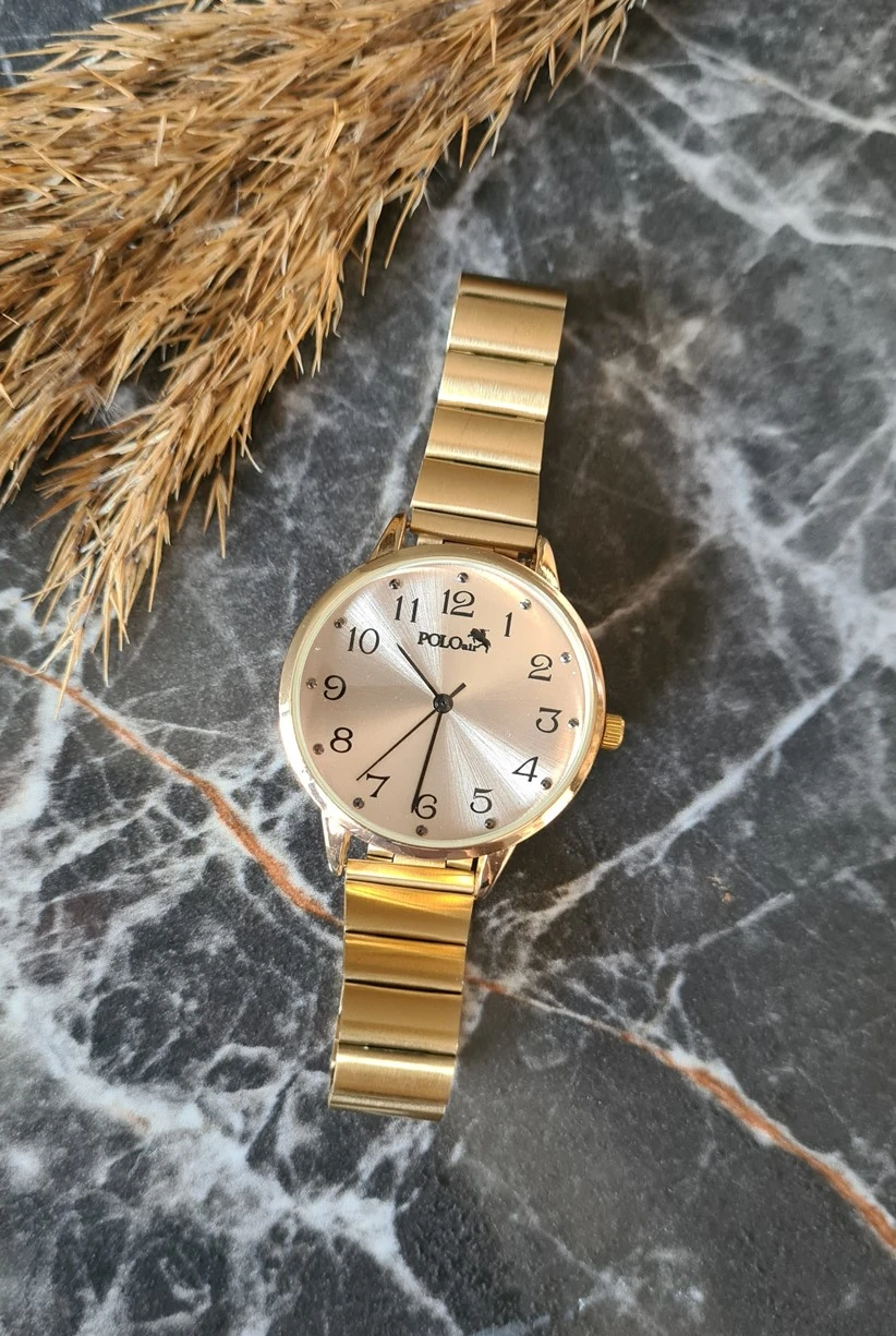 Polo Air Klasik Rakamlı Kadın Kol Saati Sarı Renk PL-1451B1x