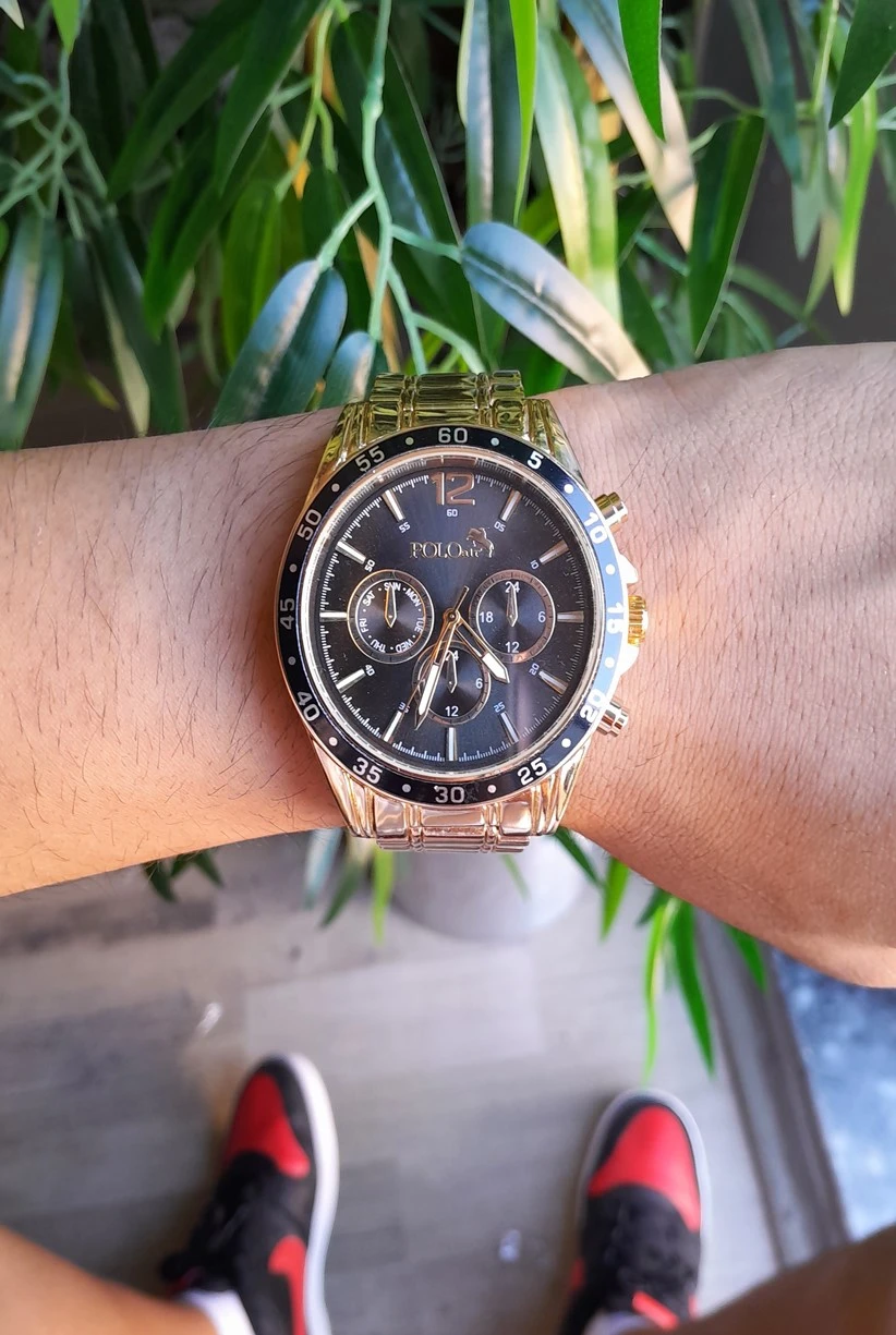 Polo Air Metal Kordon Spor Erkek Kol Saati Altın Renk PL-0729E3x