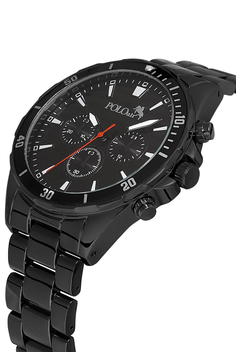 Polo Air Metal Kordon Spor Erkek Kol Saati Siyah  Renk PL-0695E1x