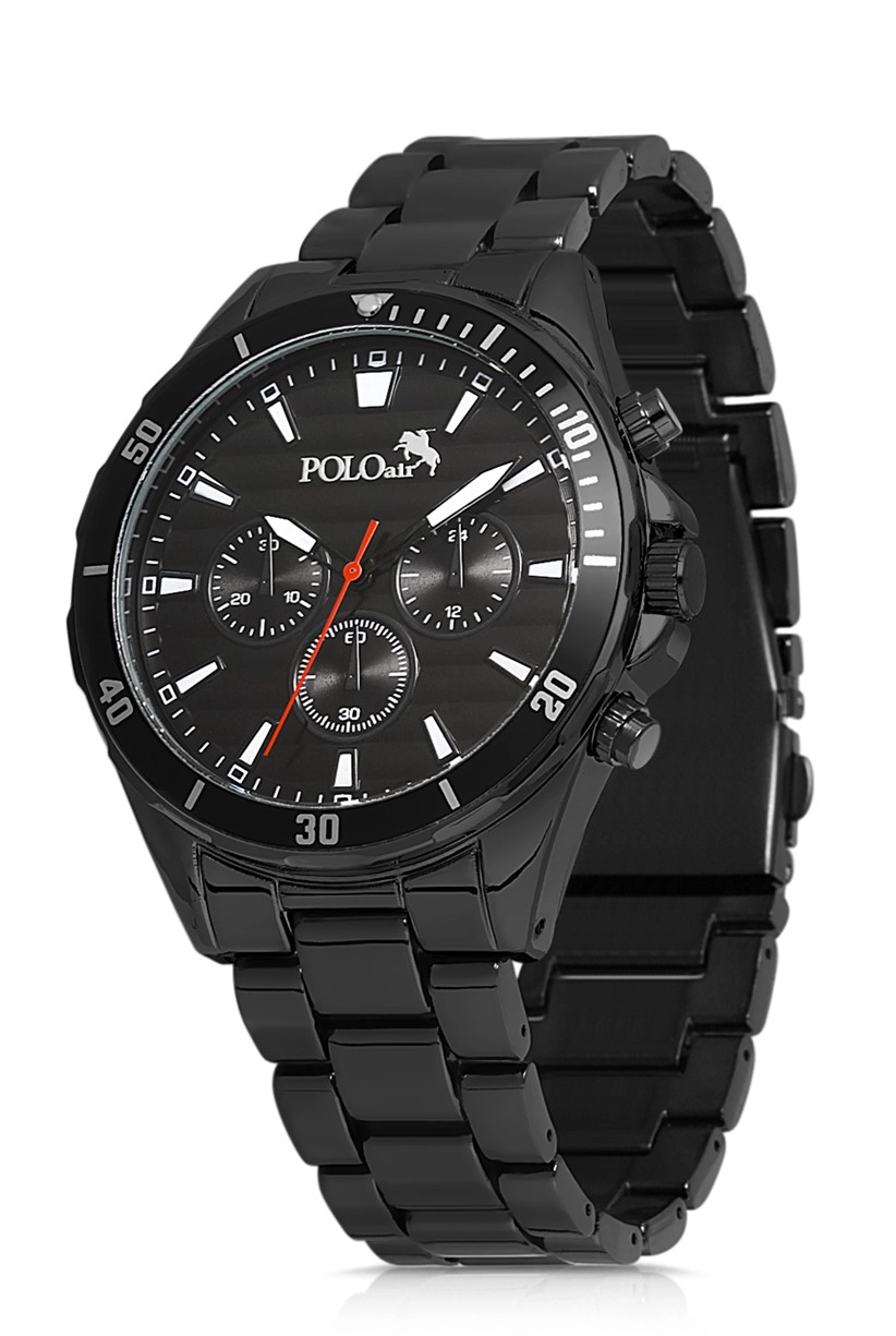 Polo Air Metal Kordon Spor Erkek Kol Saati Siyah  Renk PL-0695E1x