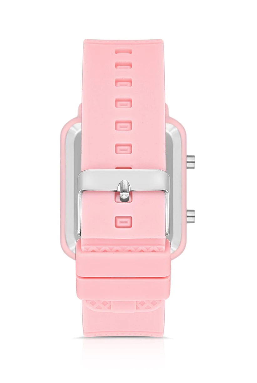 Polo Air Premium Set Dijital  Kadın Kol Saati Gözlük Parfüm Set Kombin Açık Pembe Renk st-2090s4