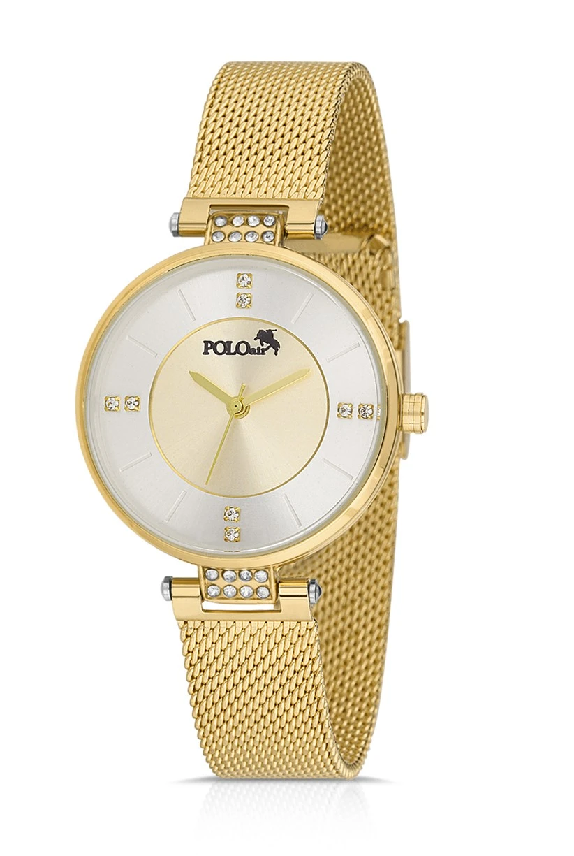Polo Air Premium Set Kadın Kol Saati Gözlük Parfüm Set Kombin Altın Renk st-2089s1