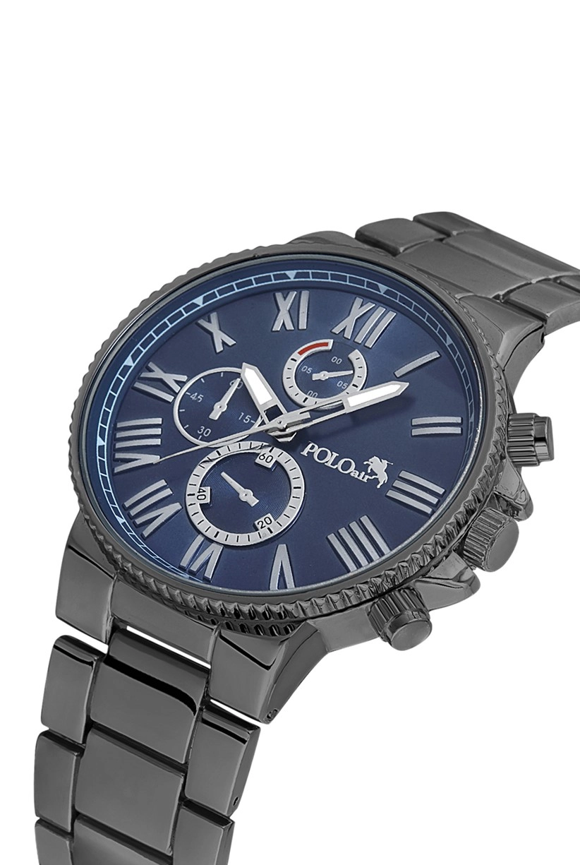 Polo Air Romen Rakamlı Erkek Kol Saati Siyah-Lacivert Renk PL-0699E2x