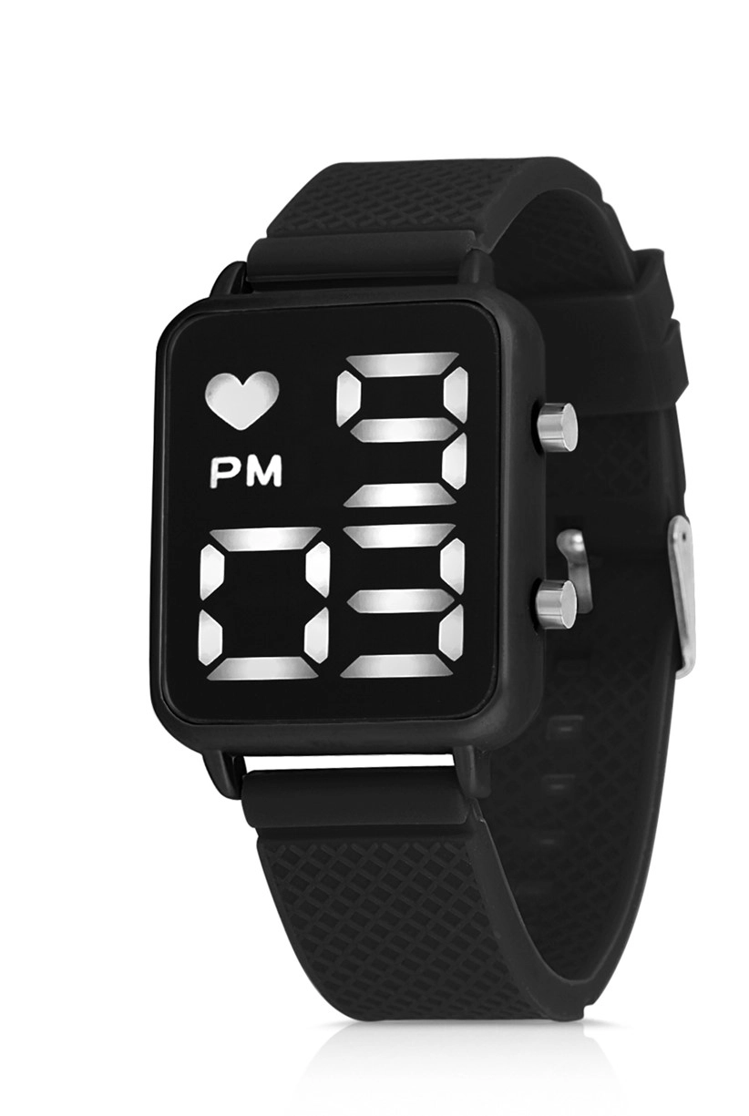 Polo Air Silikon Kordon Dijital Kadın Kol Saati Siyah Renk PL-1461B5