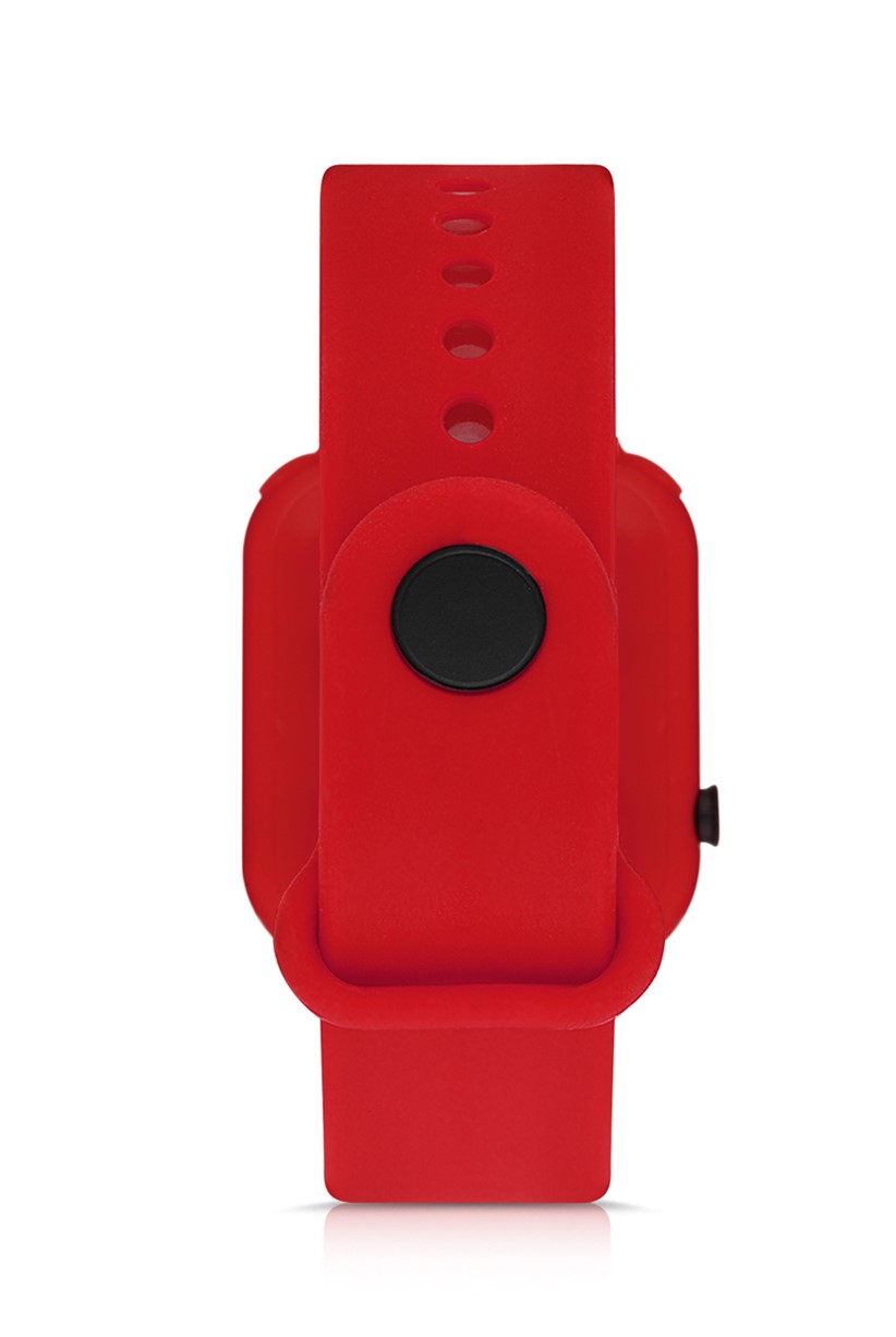 Polo Air Silikon Kordon Dijital Renkli Işıklı Unisex Kol Saati Kırmızı Renk PL-1460B4