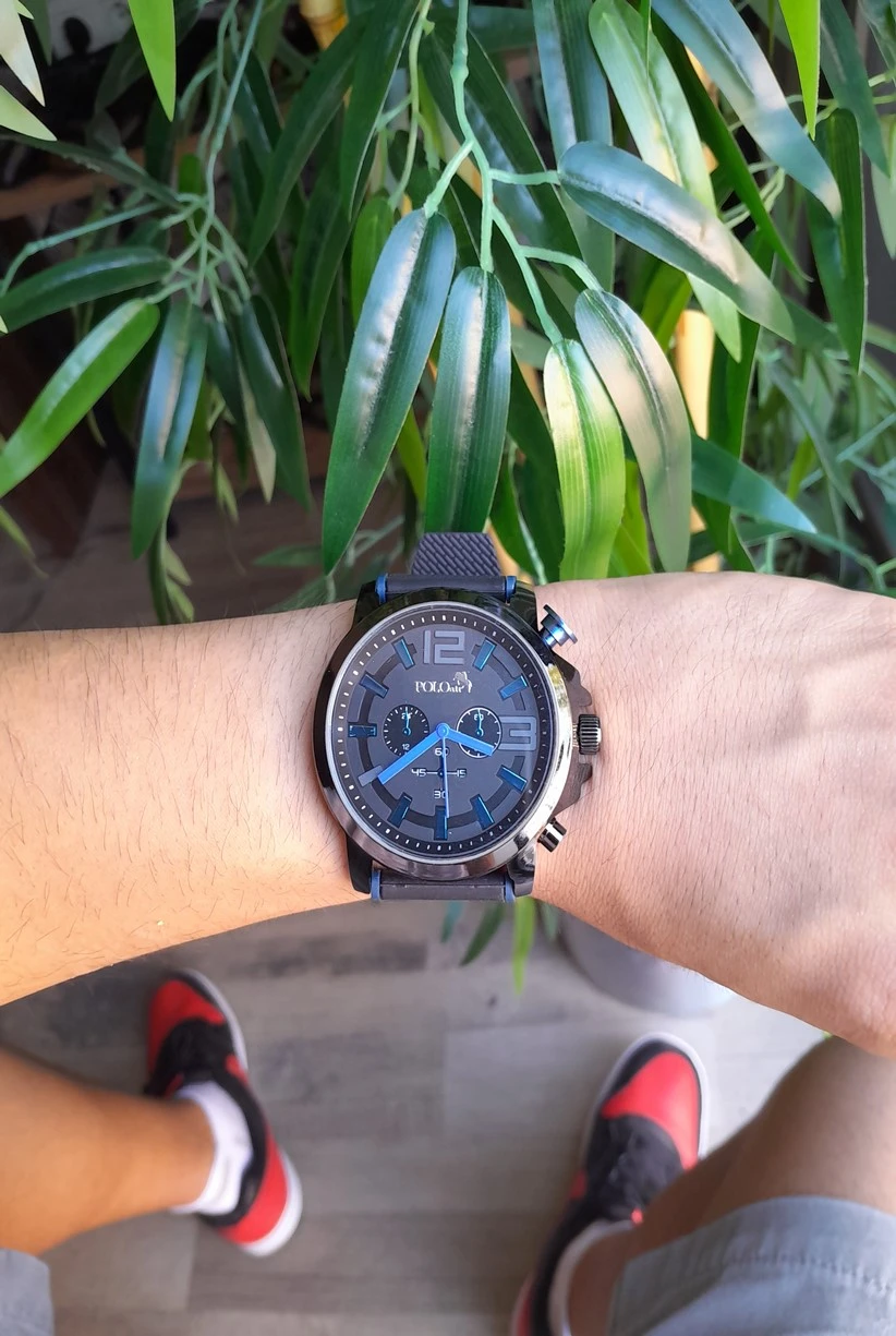 Polo Air Silikon Kordon Erkek Kol Saati Siyah-Mavi Renk PL-0728E3x