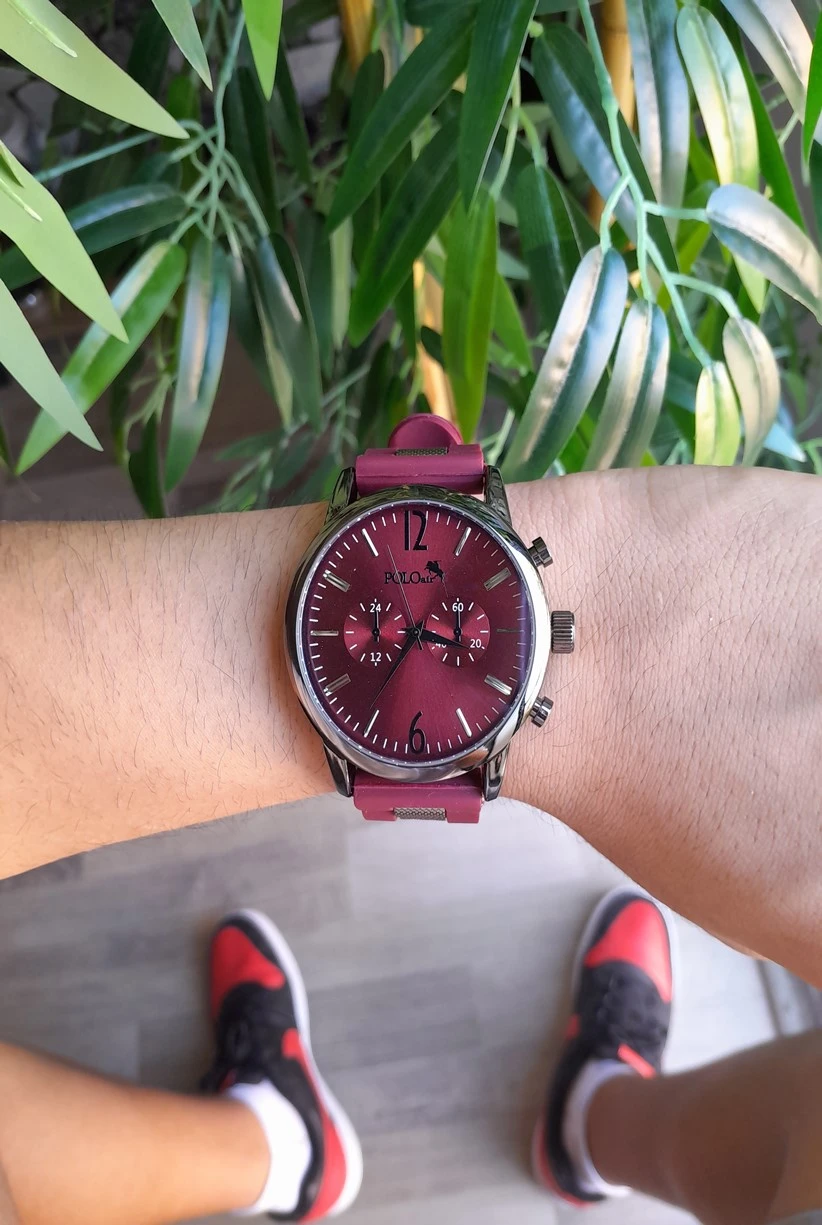 Polo Air Silikon Kordon Spor Erkek Kol Saati Bordo Renk PL-0731E2x