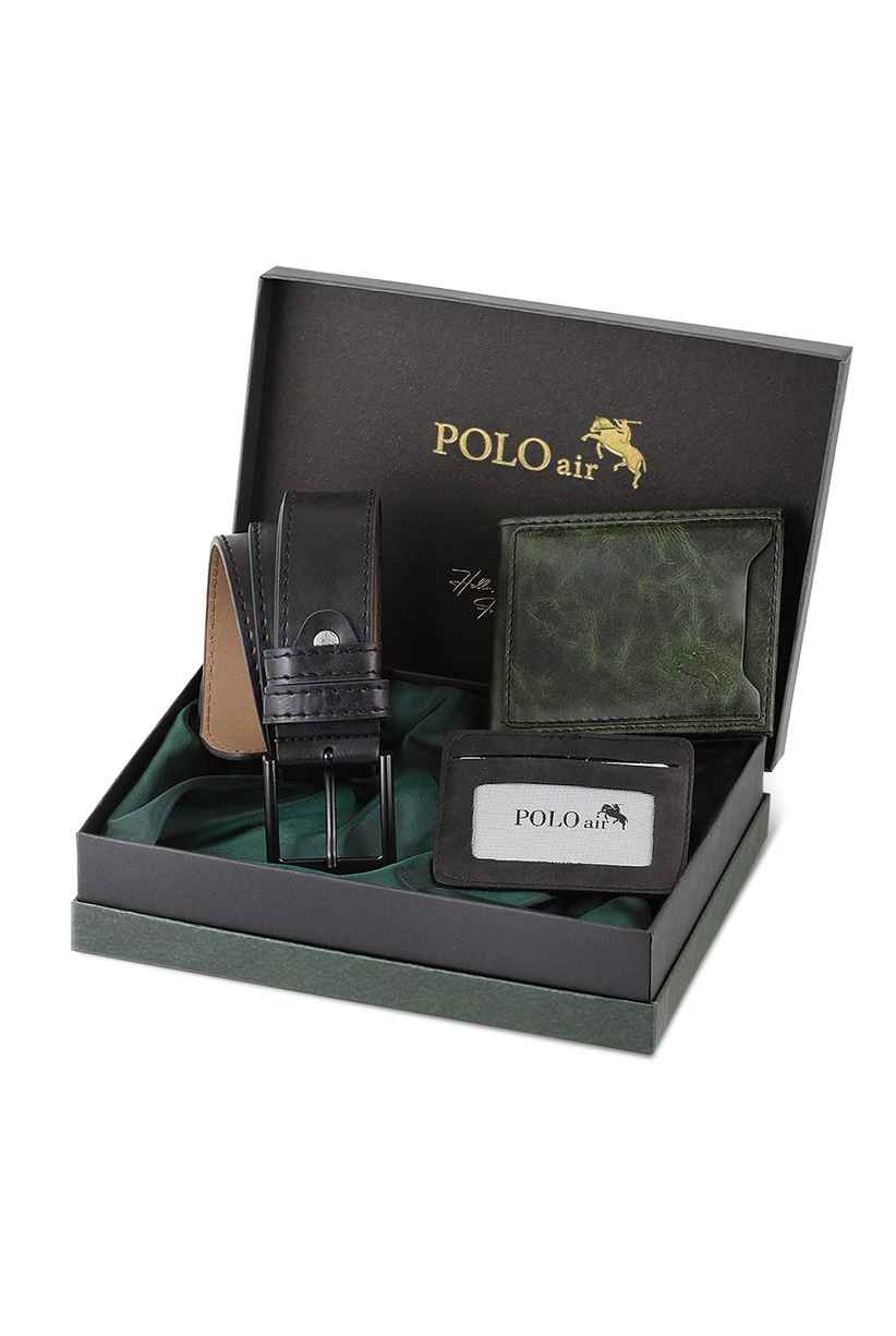 Polo Air Spor Erkek Kol Saati Kemer Cüzdan Kartlık Set Özel Kutusunda PL-0719E12