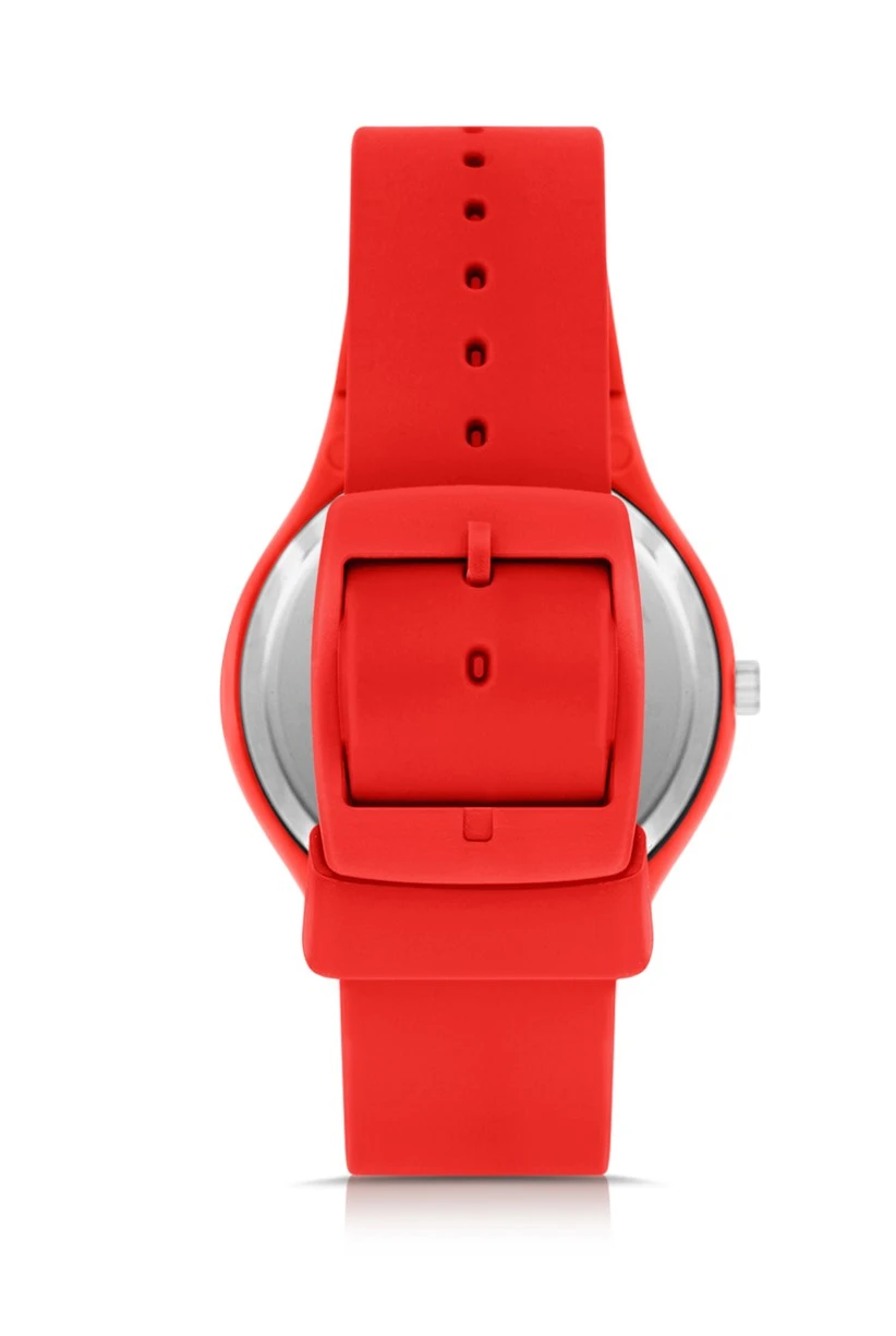 Polo Air Unisex Silikon Kordon Gün Ay Takvimli Kol Saati Kırmızı Renk PL-1462B6