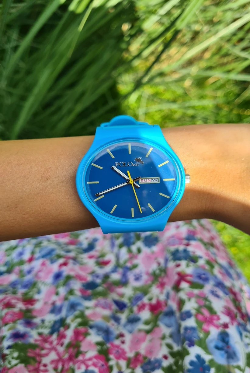Polo Air Unisex Silikon Kordon Gün Ay Takvimli Kol Saati Mavi Renk PL-1462B11
