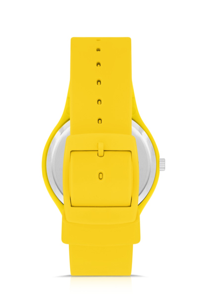Polo Air Unisex Silikon Kordon Gün Ay Takvimli Kol Saati Sarı Renk PL-1462B8