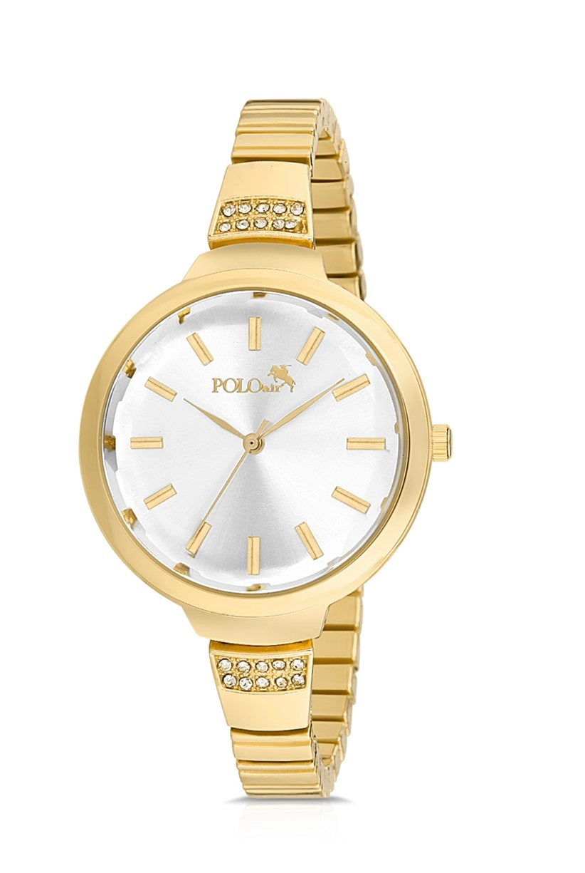 Polo Air Zarif Kordon Kristal Cam Kadın Kol Saati Sarı Renk PL-1452B1x
