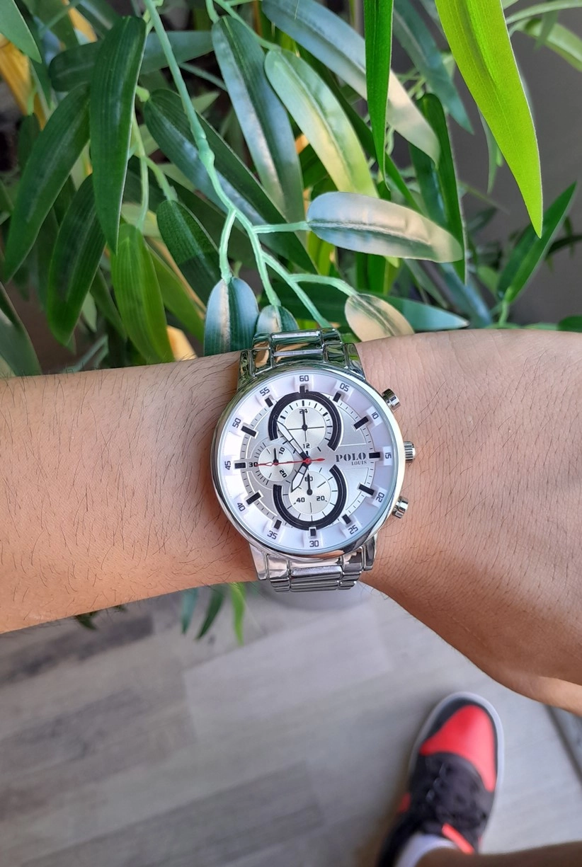 Polo Louis Metal Kordon Spor Erkek Kol Saati Gümüş Renk PL-0721E2x