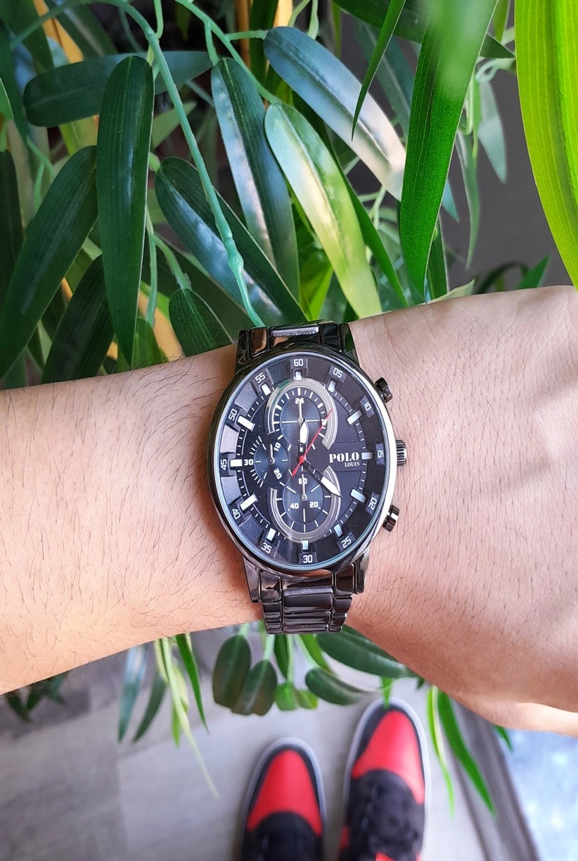 Polo Louis Metal Kordon Spor Erkek Kol Saati Siyah Renk PL-0721E1x