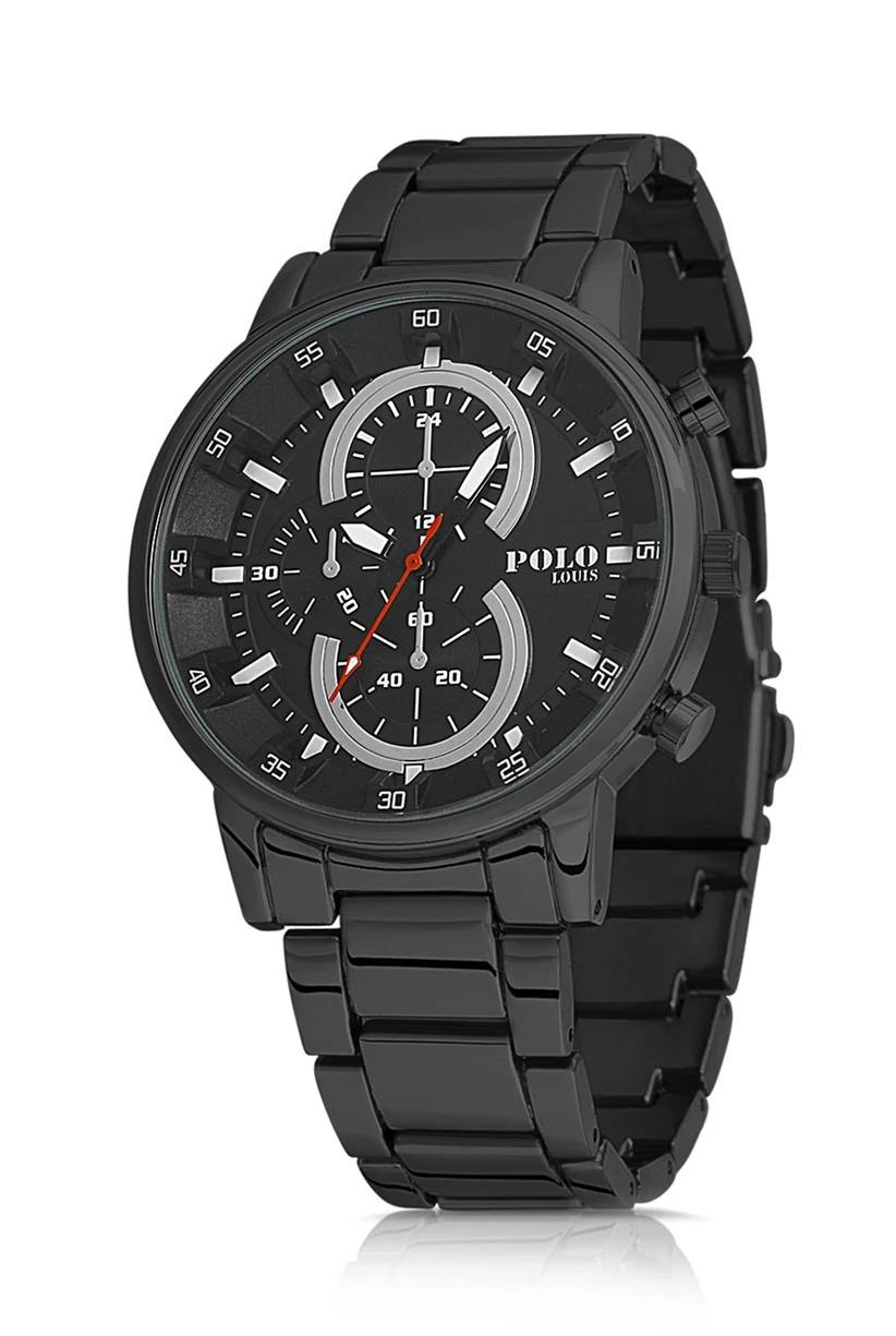 Polo Louis Metal Kordon Spor Erkek Kol Saati Siyah Renk PL-0721E1x
