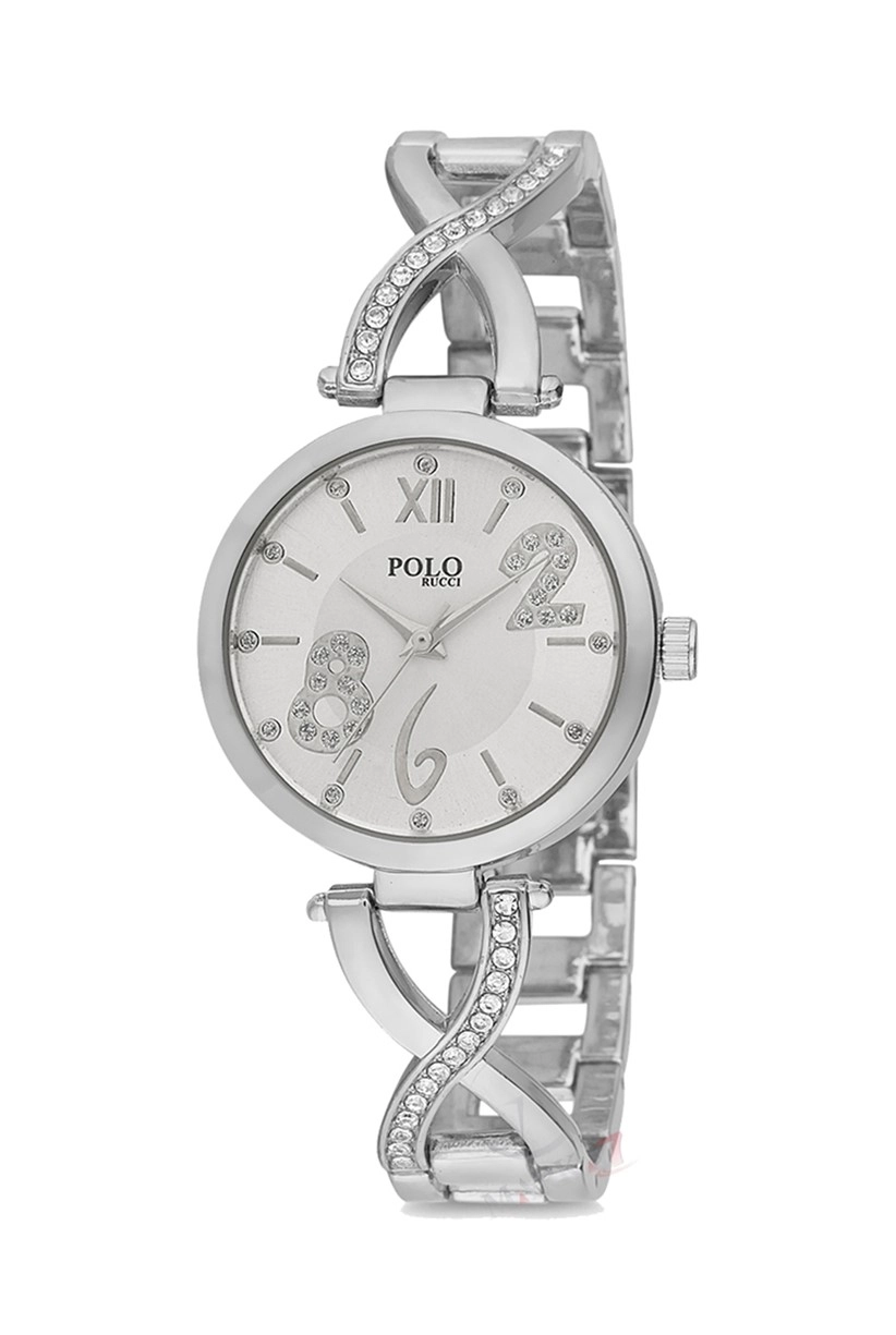 Polo Rucci Taşlı  Burgu Model Kadın Kol Saati Gümüş Renk pl-1022b2x