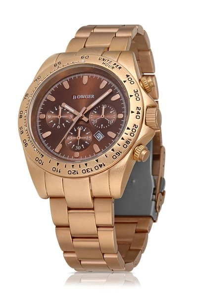 Bowger Metal Erkek Kol Saati Bakır - Kahverengi BWG-7040E3