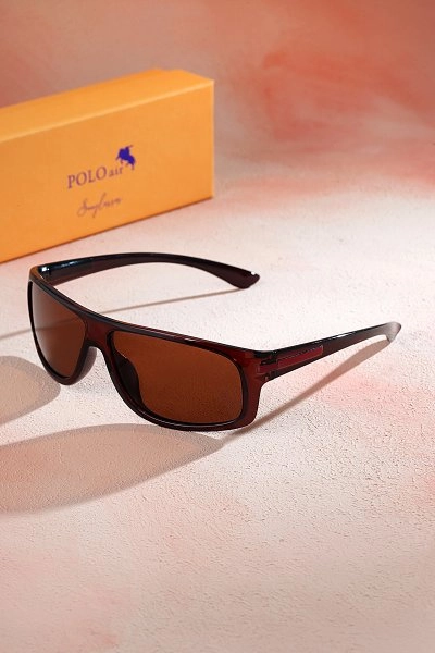 Polo Air  Erkek Polarize  Motorcu Güneş Gözlüğü Mat Kahverengi PLG-2073C4