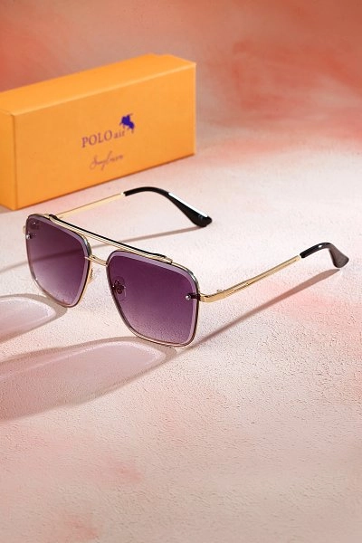 Polo Air Unisex Kristal Uv 400 Korumalı Güneş Gözlüğü Mor-Sarı PLG-2070C4