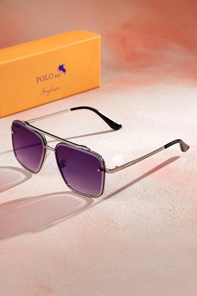 Polo Air Unisex Kristal Uv 400 Korumalı Güneş Gözlüğü Siyah-Gümüş PLG-2070C3