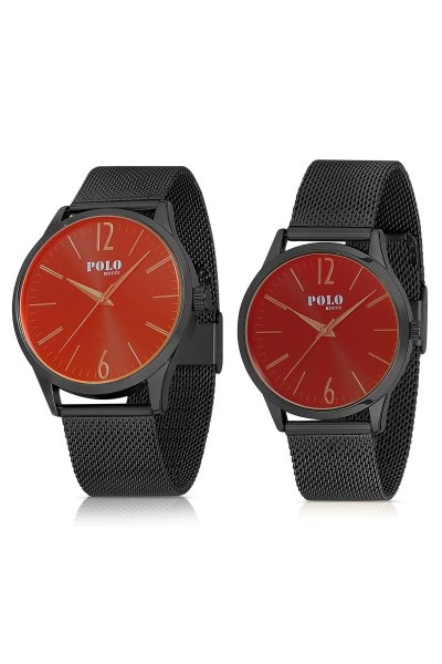 Bay & Bayan Çiftlere Özel Polo Rucci Kol Saati Siyah - Bordo cift0034e3