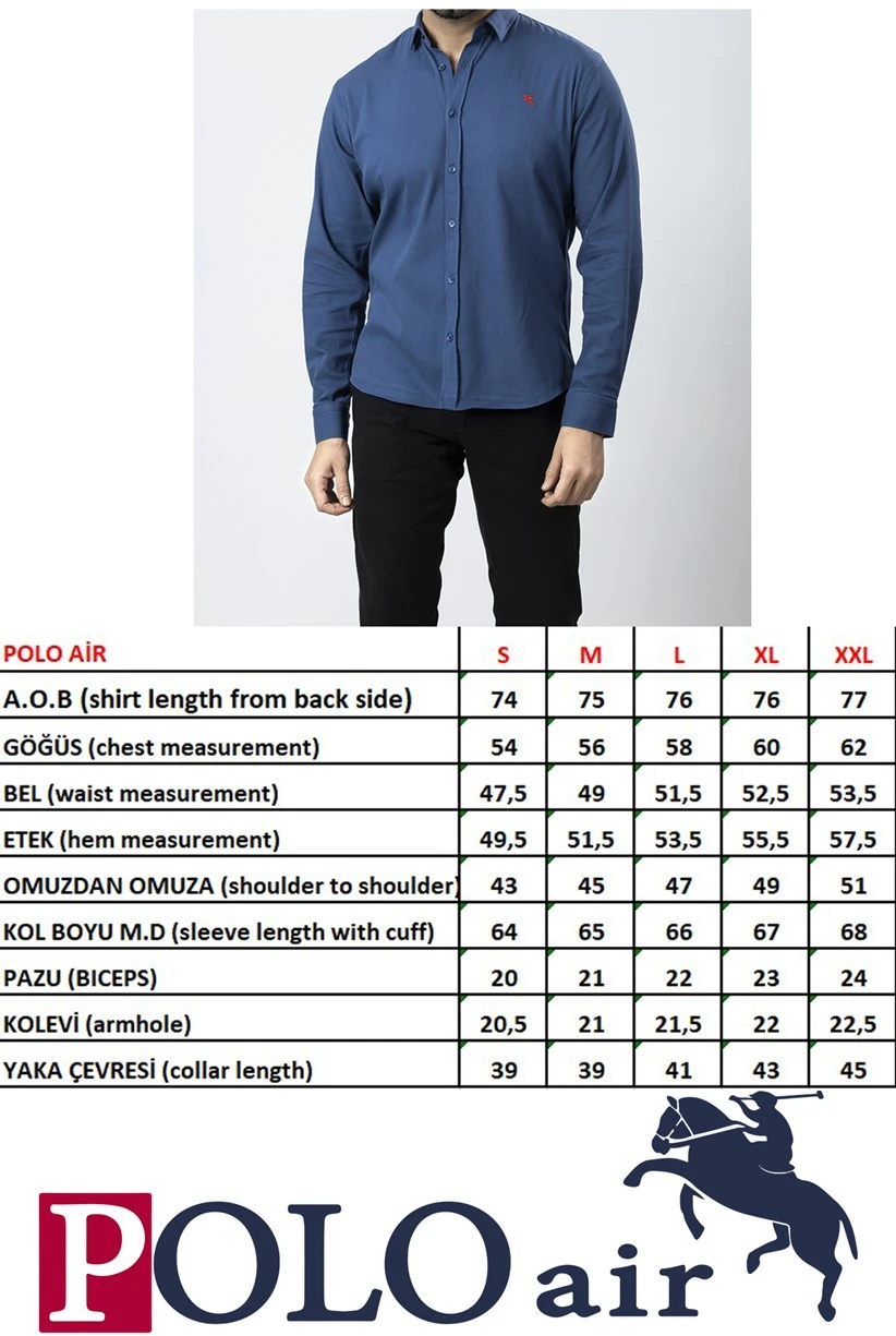 Erkek Gömlek Slimfit Likralı Kumaş Uzun Kol PA-180 Siyah Renk PA-180-SM