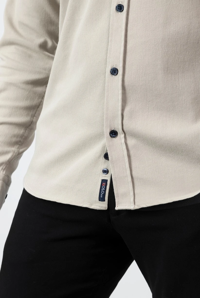 Erkek Gömlek Slimfit Likralı Kumaş Uzun Kol Pa-180 Taş Renk PA-180-GXXL