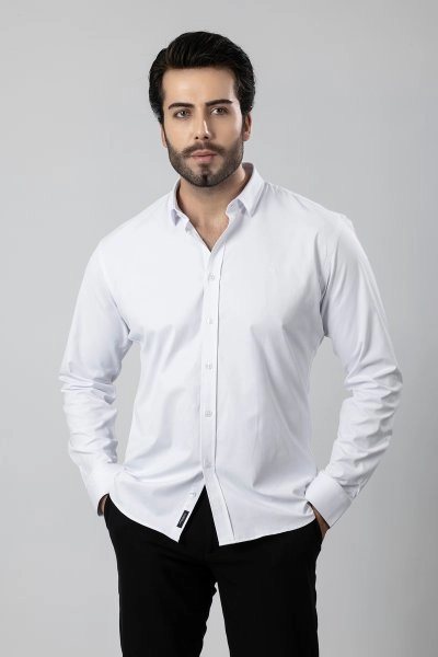 POLO AİR ERKEK UZUN KOL GÖMLEK SLİMFİT LİKRALI KUMAŞ PA-179 BEYAZ RENK PA-179-BXL