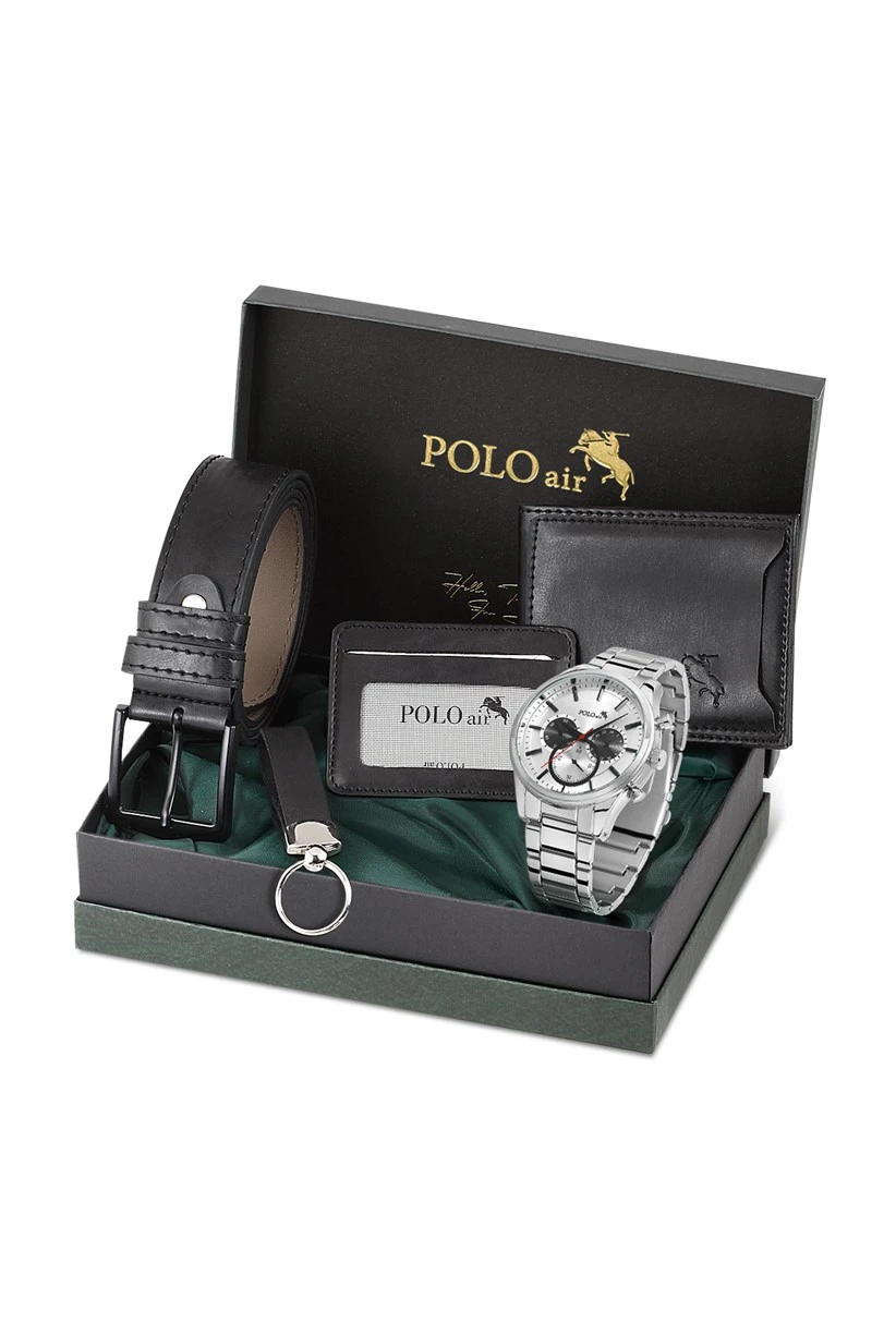 Cüzdan Kartlık Kemer Saat Anahtarlık Set Siyah Renk PL-0795E3 PL-0795E3