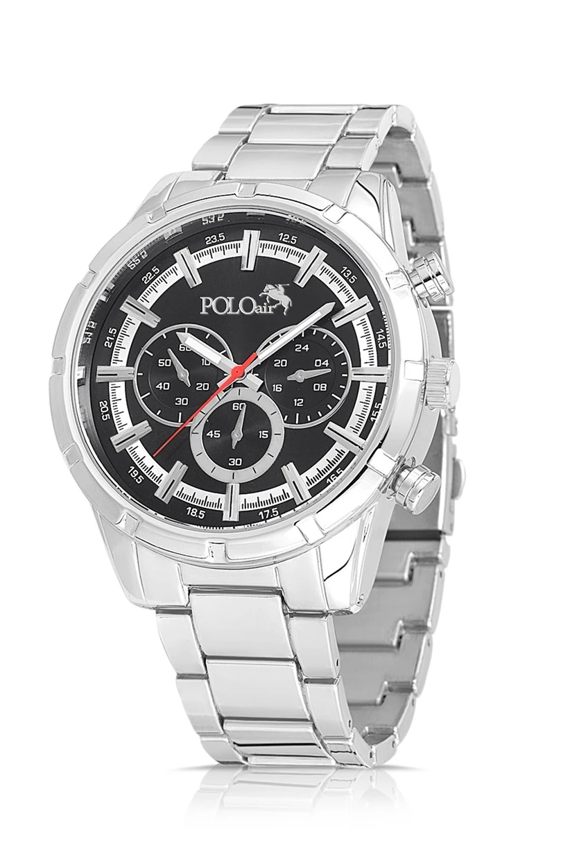 Cüzdan Kartlık Kemer Saat Çakmak Set Gümüş-Siyah PL-0774E7