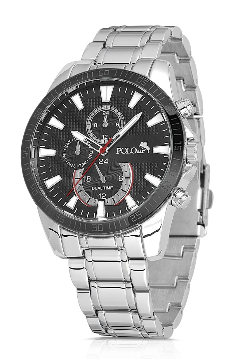 Erkek Kol Saati Gümüş-İçi Siyah Renk PL-0776Ex PL-0776E3x