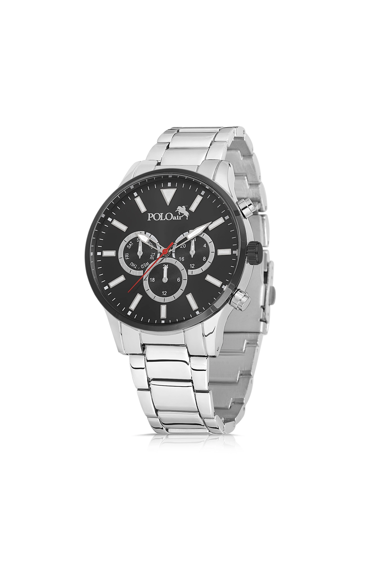 Erkek Kol Saati Gümüş-Siyah Renk PL-0791E5x
