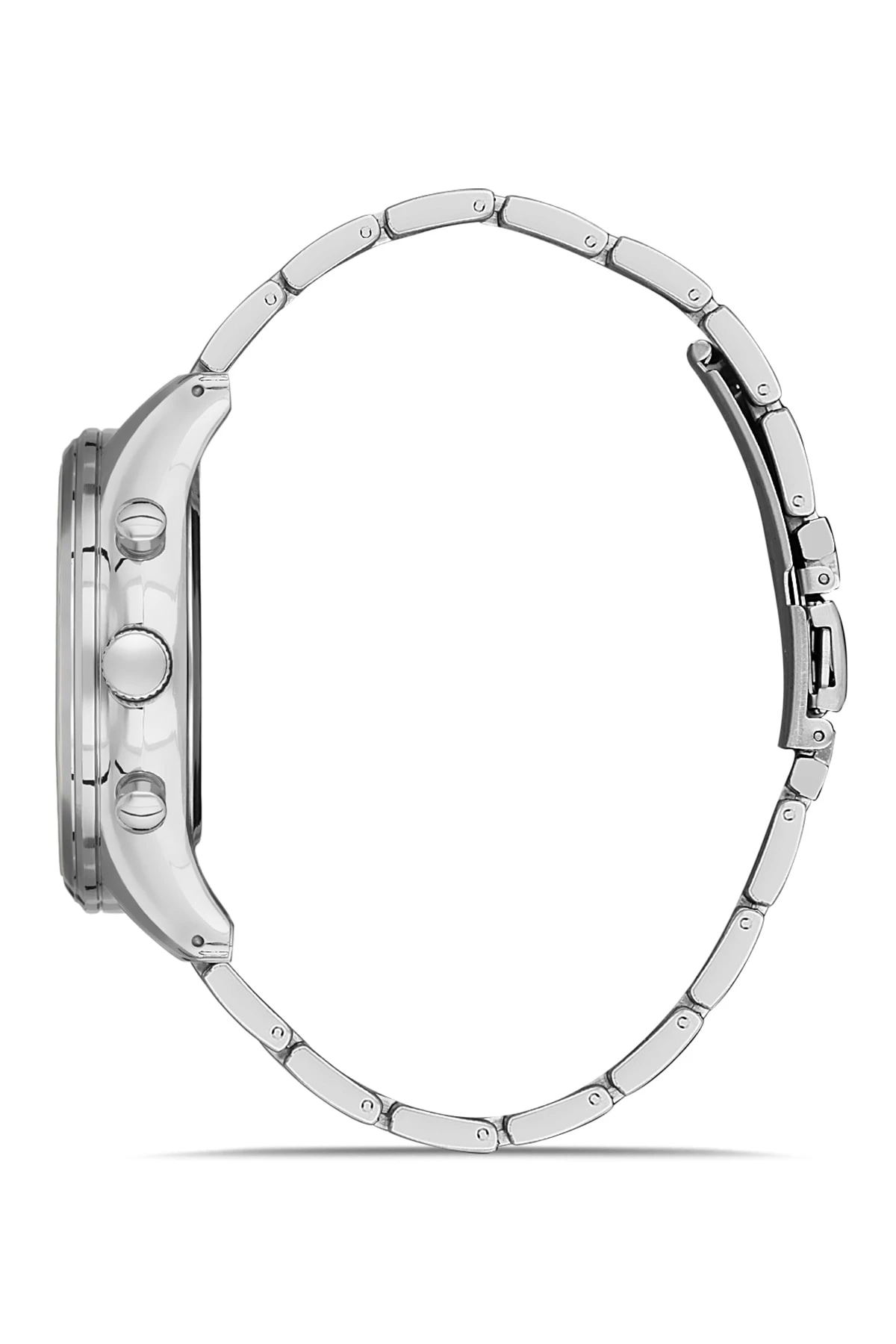 Erkek Metal Kasa Spor Kol Saati Gümüş-siyah Renk PL-0671E5x