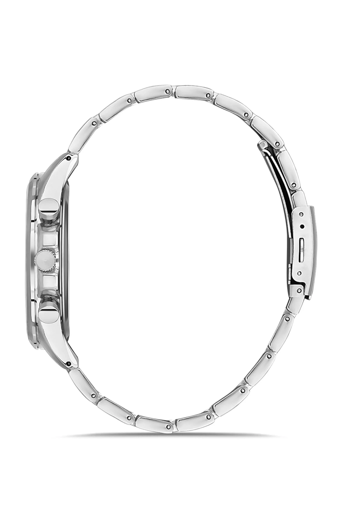 Metal Kordon Roma Rakamlı Erkek Kol Saati Gümüş- Mavi Renk PL-0676E4x