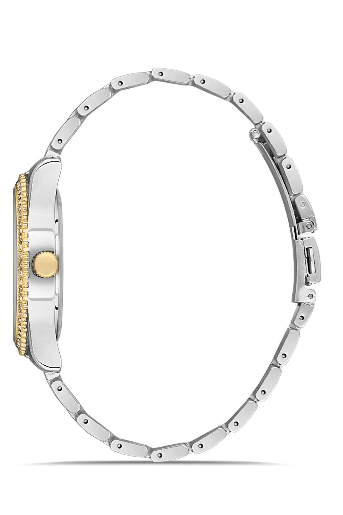 Premium Set Kadın Kol Saati Gözlük Parfüm Set Kombin Gümüş-Sarı Renk st-2083s4