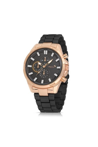 Metal Kasa Erkek Kol Saati Siyah-Bakır Renk PL-0777E6x