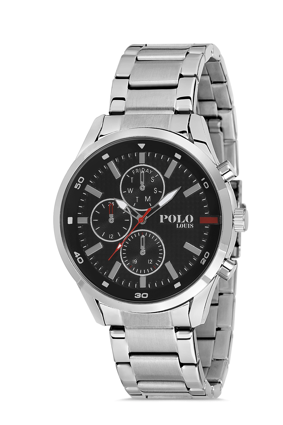 Polo Louis Erkek Kol Saati Gümüş İçi Siyah Renk PL-0829E3x