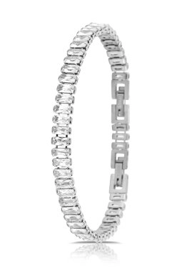 Polo Air Çelik Lüx Zirkon Taşlı Zarif Su Yolu Bileklik Gümüş Renk BLK-M7040G