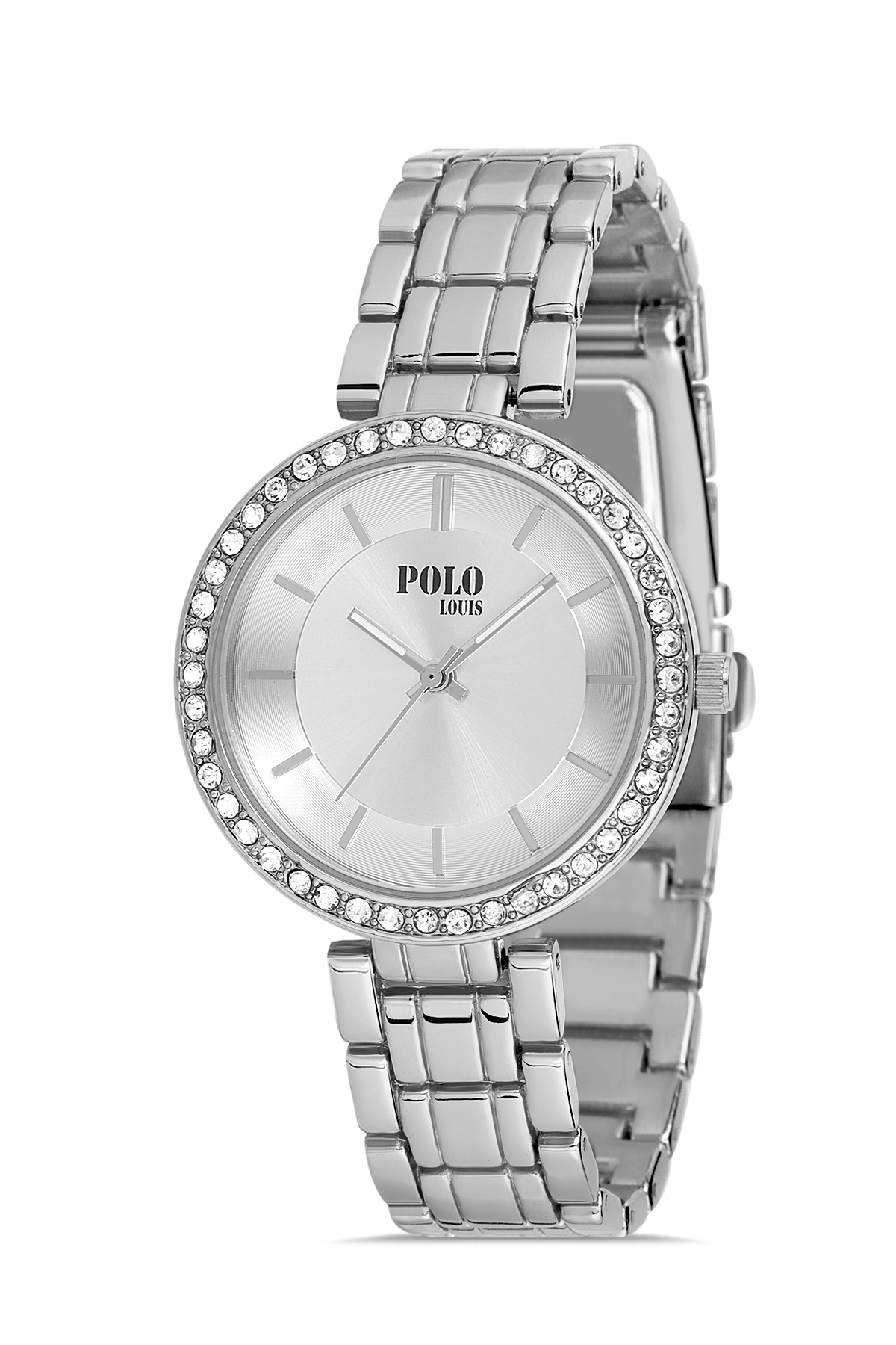 Polo Louis Lüx Tek Sıra Taşlı Şık Kadın Kol Saati Gümüş Renk PL-1474B2x