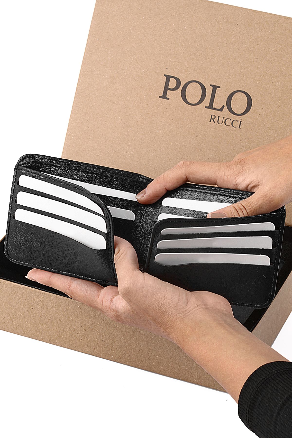 Polo Rucci Erkek Set Kombin Kol Saati Kemer Cüzdan Siyah Renk PL-0804E3