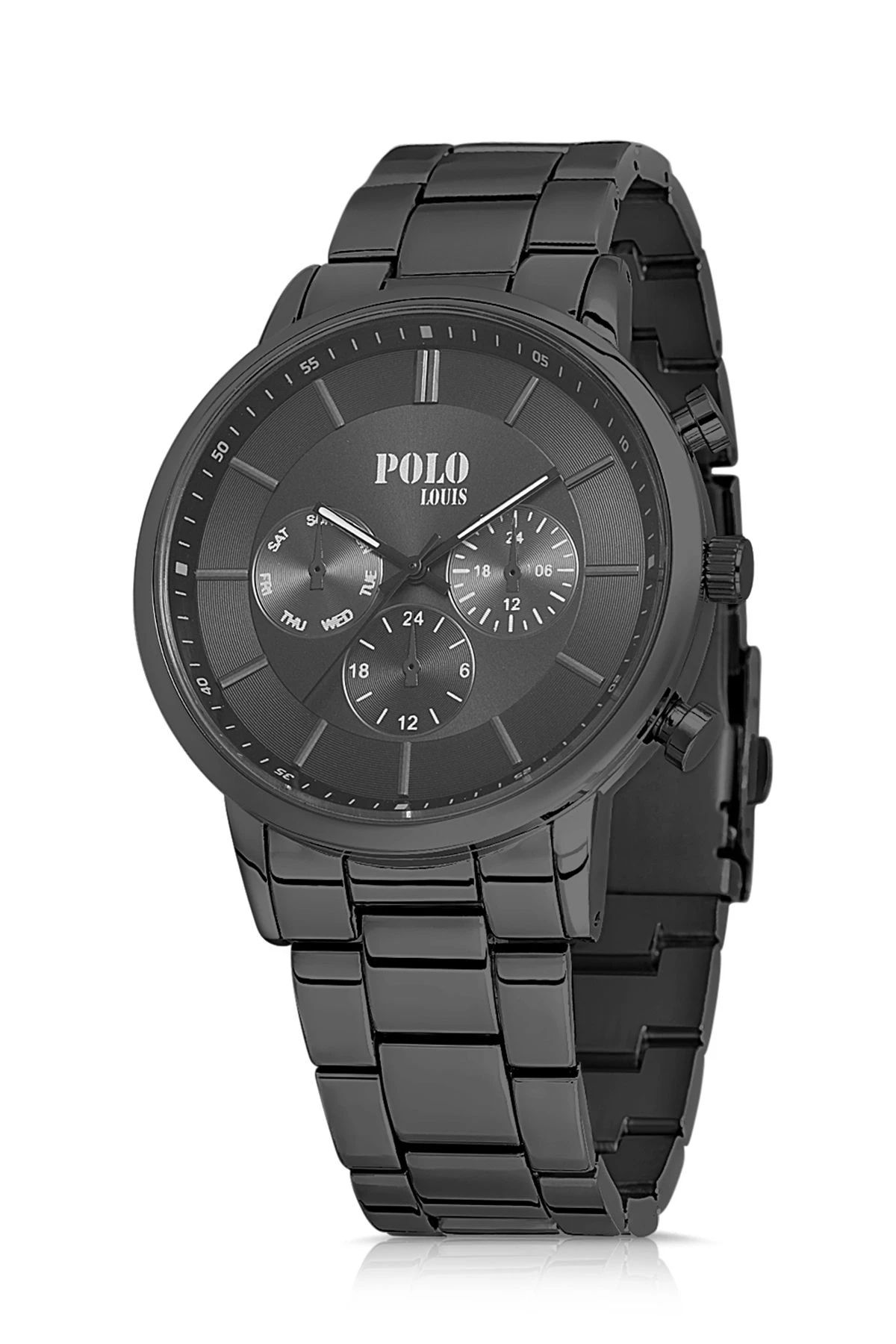 Polo Rucci Erkek Set Kombin Kol Saati Kemer Cüzdan Siyah Renk PL-0804E3