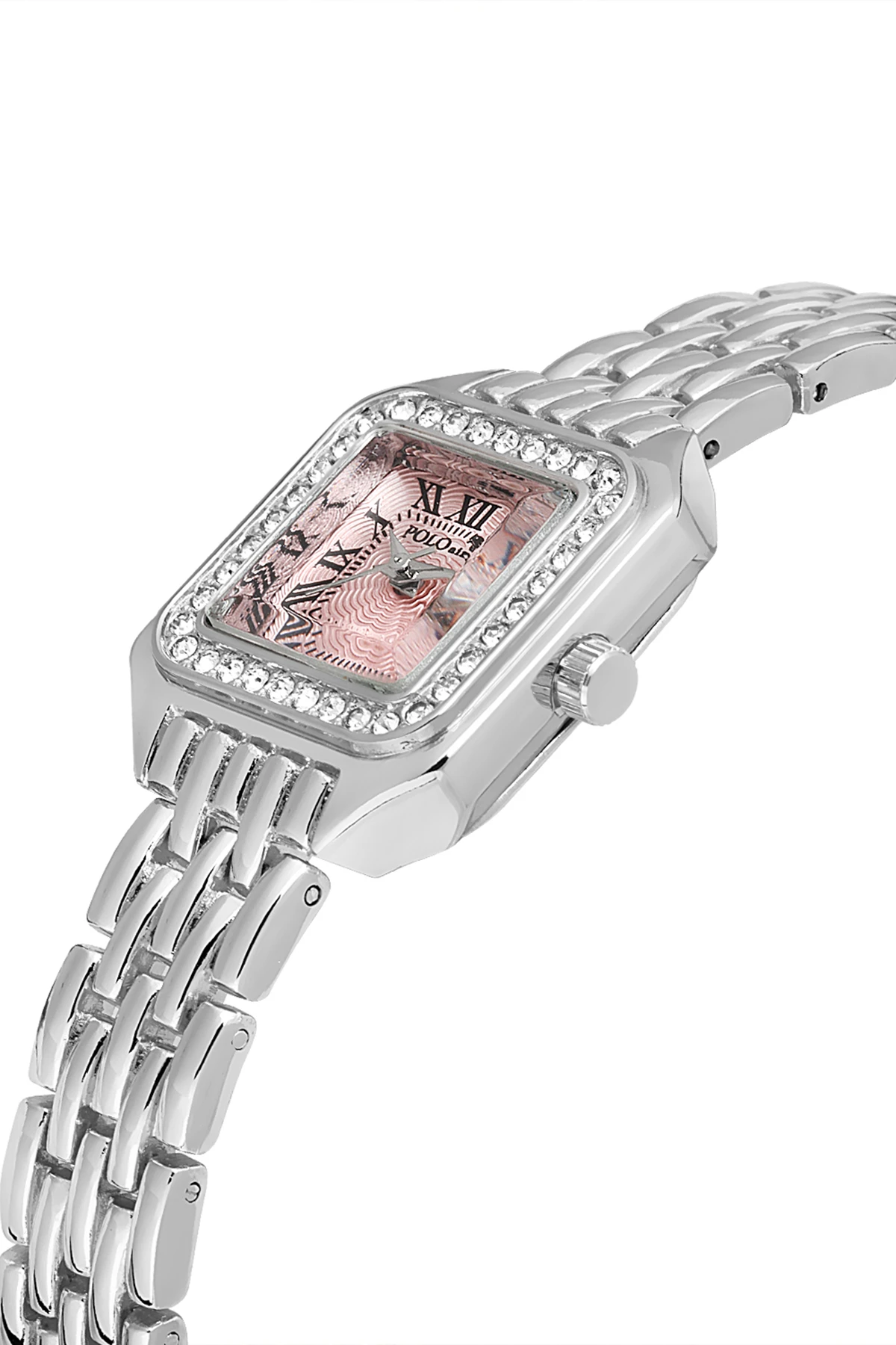 Romen Rakamlı Vintage Kadın Kol Saati Gümüş-İçi Pembe Renk Pl-1475B5X Gümüş-Pembe Pl-1475B5X