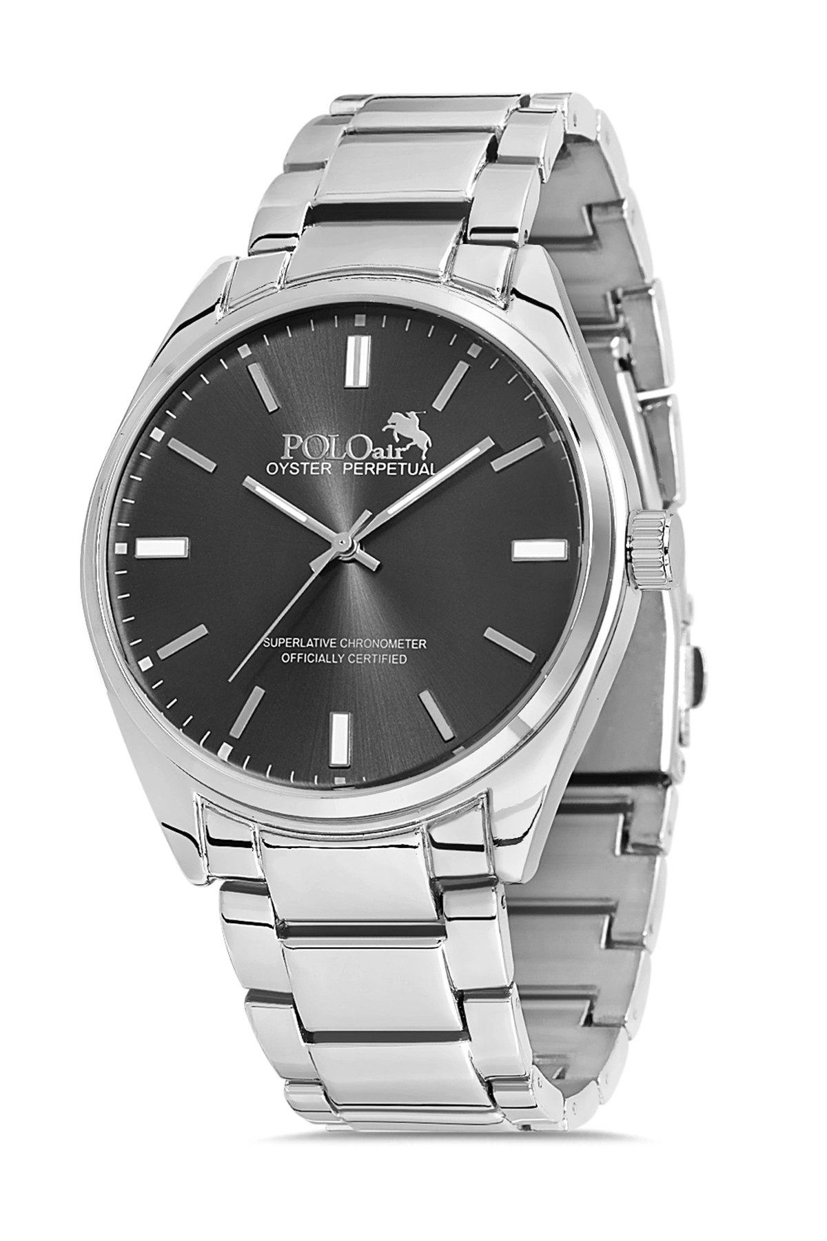 Polo Air Klasik Metal Kordon Erkek Kol Saati Gümüş-Siyah PL-0832E6x
