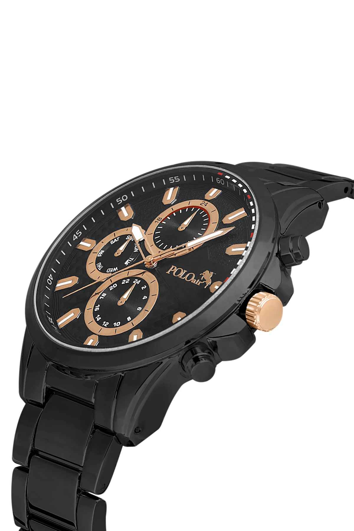 Polo Air  Metal Kordon Spor Erkek Kol Saati Siyah-Bakır PL-0834E3x